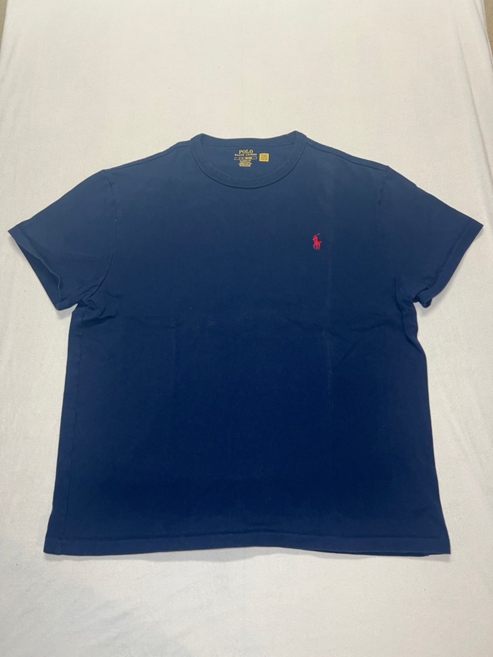 Preppy Golf Core Ralph Lauren Polo Navy Red Pony Tee L